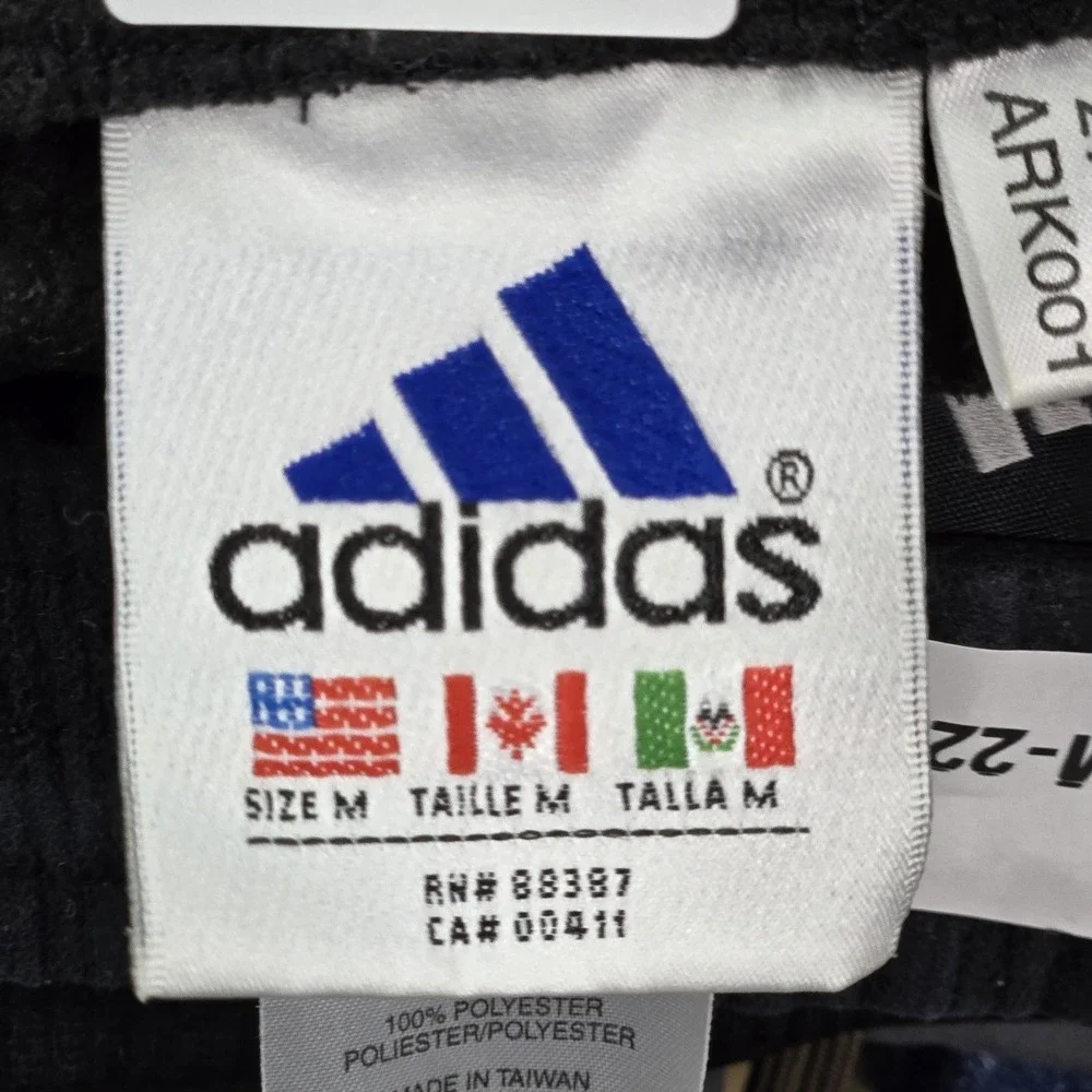 Adidas Men Activewear Pants M Black Embroidered Sweatpants‎ Fleece Logo 28